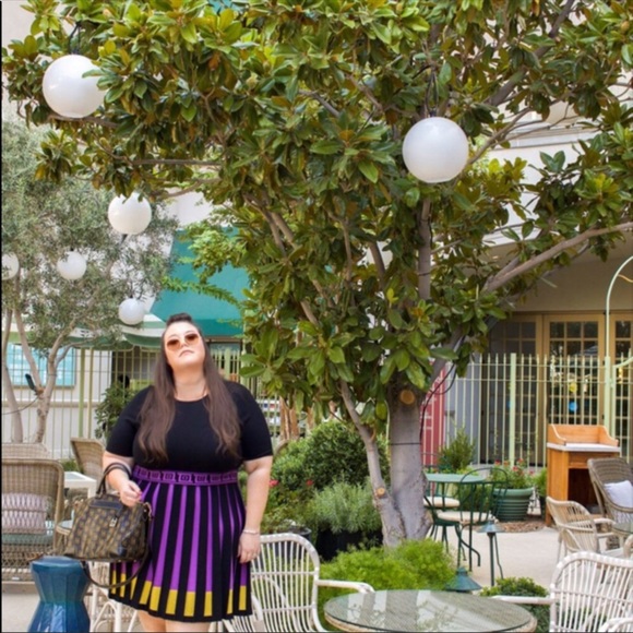 Plus Size Versace Collection Knit Pleated Dress - Picture 3 of 7